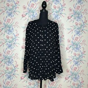 OLD NAVY XL PETITE BLACK DOT BLOUSE